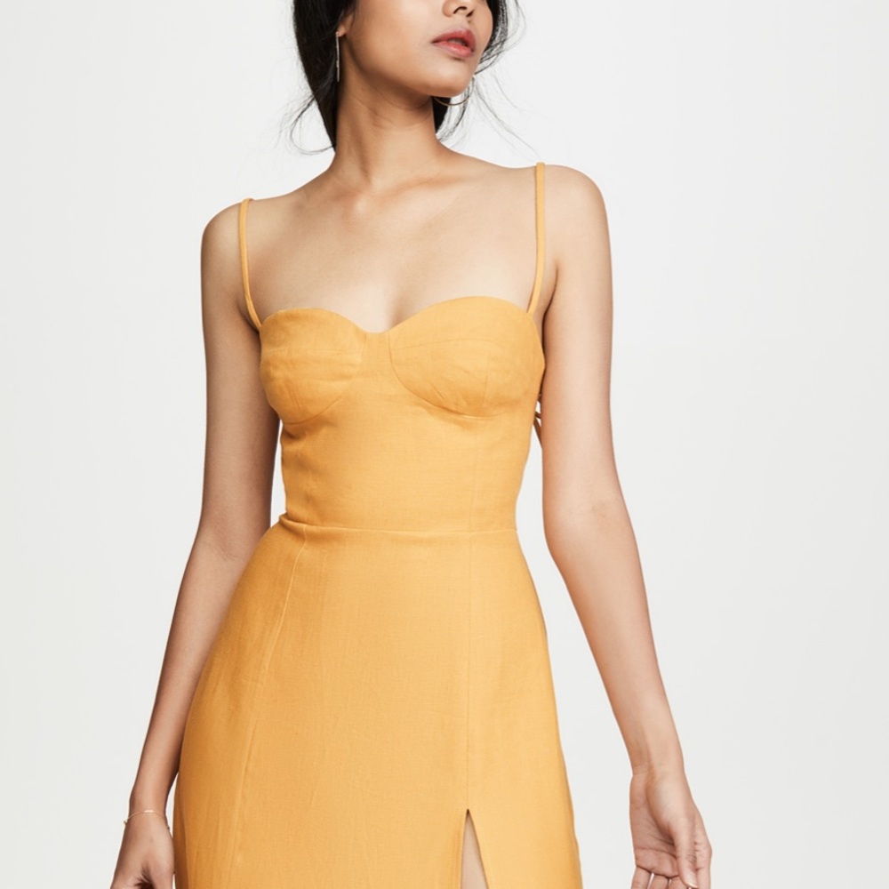 Reformation Nebraska Dress in Ochre